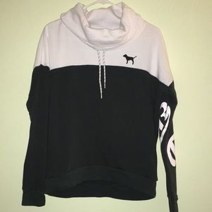 Olive Green/White Cowl Neck Sweater